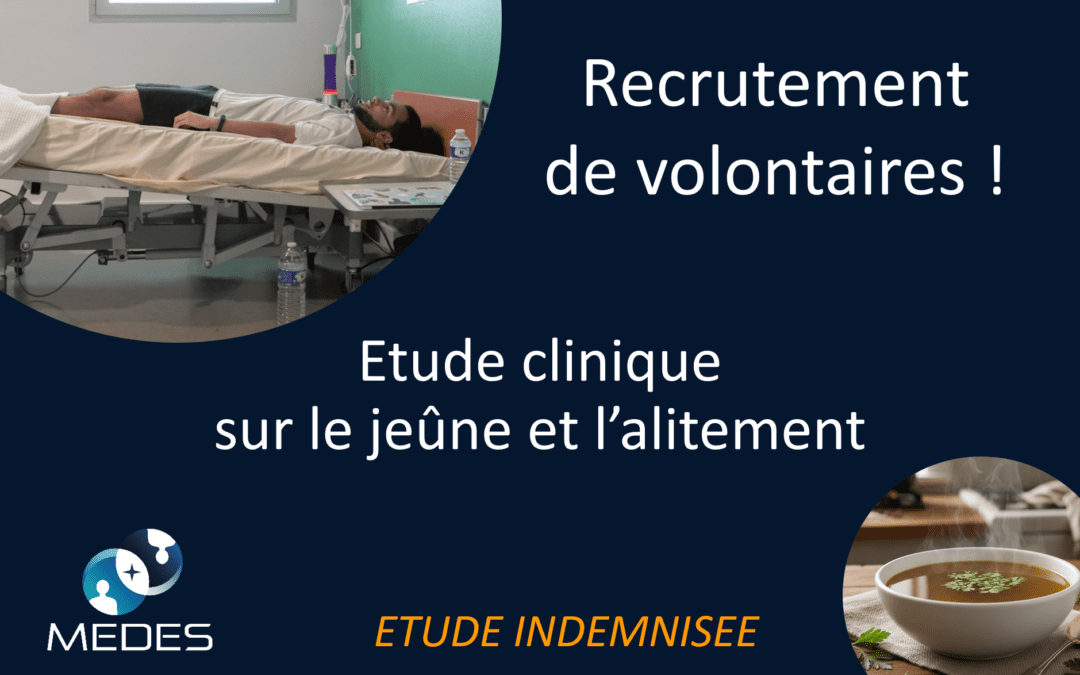 Recrutement de volontaires pour une nouvelle étude clinique